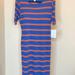 Lularoe Dresses | Lularoe Julia Dress | Color: Blue/Orange | Size: L