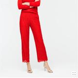 J. Crew Pants & Jumpsuits | J.Crew High-Rise Pull-On Peyton Wide-Leg Pant In Lace-Ae593-Harvest Red-Nwt | Color: Red | Size: Various