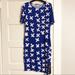 Lularoe Dresses | Lularoe Euc “X Marks The Spot” Julia Dress - Sz M | Color: Blue/White | Size: M