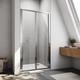 ELEGANT 1000mm Bi-Fold Shower Door Sliding Shower Screens Enclosure Safety Glass Reversible Folding Bathroom Shower Panels