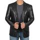 DeColure Men's Urban Coat Black Genuine Lambskin Vintage Leather Jacket Blazer in Premium Quality - Small