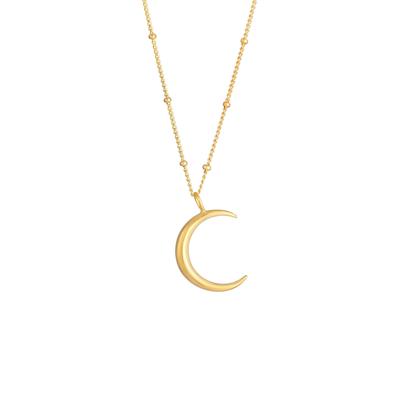 Elli - Halbmond Moon Sichel Astro Kugelkette 925 Silber Ketten 1 ct Damen