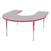 Norwood Commercial Furniture Adjustable Height Horseshoe Activity Table Laminate/Metal in Red/Gray | 30 H in | Wayfair NOR-RCEHS72C-GRD