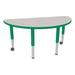 Sprogs Preschool 48" x 24" Adjustable Height Half-Circle Activity Table w/ Casters Laminate/Metal | 23 H in | Wayfair SPG-CRKHRDCSTR-GGN