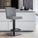 Ivy Bronx Bucoli Swivel Adjustable Height Bar Stool Leather in Gray/Black | 15.5 W x 18 D in | Wayfair LCLGSWBAMBGR