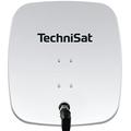 TechniSat SATMAN 65 PLUS - Satellitenschüssel für 4 Teilnehmer (65 cm Sat Spiegel mit Masthalterung und 40mm Universal-Quattro-Switch-LNB) weiß