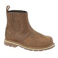 Mens Leather Goodyear Welted Slip On Chelsea Dealer Safety Ankle Boots Shoes Size - Brown - UK 8