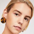 Free People Jewelry | Free People Tortoise Shell Earrings Nwt | Color: Black/Brown | Size: Os