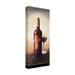 Fleur De Lis Living 'A Bottle of Wine w/ Glass' by Pablo Esteban - Wrapped Canvas Print Metal in Red | 32 H x 14 W x 2 D in | Wayfair