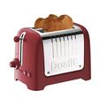 Dualit 2 Slice Lite Toaster | 1.1kW Toasts 60 Slices an Hour | Polished with Red Trim | Bagel & Defrost Settings | 36 mm Wide Slots | 26207