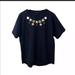 J. Crew Tops | J Crew Embellished Necklace Beaded Top Size L | Color: Blue | Size: L