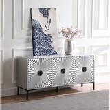 Everly Quinn Dias 64" Wide Sideboard Wood in Brown/Gray | 31 H x 64 W x 18 D in | Wayfair 651759C05FB54A6295E071DD6EE45725