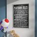 Andover Mills™ Baby & Kids Abernathy Chalkboard-look Playroom Rules Wall Plaque Wood in Brown | 15 H x 11 W x 0.5 D in | Wayfair VVRE3188 39874079