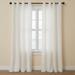 Wide Width Poly Cotton Canvas Grommet Panel by BrylaneHome in Eggshell (Size 48" W 45" L) Window Curtain Drape