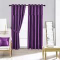 ZIMEL HOMES- Crushed Velvet Band Silk Curtains (Pair) 6 wide coloured curtain choices -8 sizes-Fully Lined-Eyelet Ring Top Curtains-Faux Silk band top curtain pair with crushed velvet fabric base.