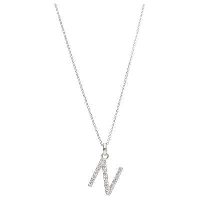 Smart Jewel - Kette Buchstabe N mit Zirkonia Steine, Silber 925 Ketten 1 ct Silber Damen