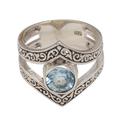 'Bezel-Set Blue Topaz and Sterling Silver Cocktail Ring'