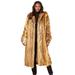 Plus Size Women's Full Length Faux-Fur Coat with Hood by Roaman's in Fox (Size L)
