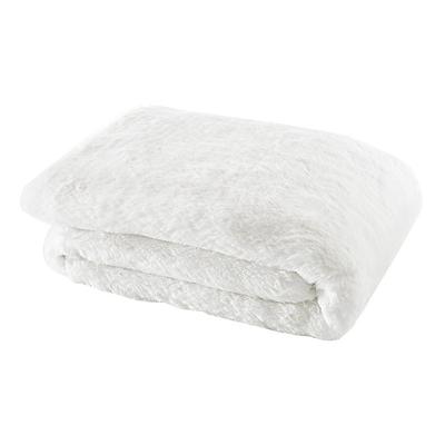 Lapin Fine Faux Fur Throw - White - Ballard Designs