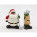 Cosmos Gifts African American Golfing Santa w/ Golf Bag Salt & Pepper Shaker Set Dolomite/Ceramic in White | 3.625 H x 2.625 W in | Wayfair 61721