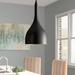 Wade Logan® Bellingham 1 - Light Single Teardrop Pendant Metal in Black | 13.25 H x 6.75 W x 6.75 D in | Wayfair 8EEC293A67414D7AAD518CADCC919D49