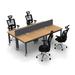 Inbox Zero Rectangular Meeting Table Wood/Metal in Brown | 30 H x 60 W x 96 D in | Wayfair 8973ED91D04C4156B5D448E1B6A49F3F