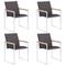 vidaXL Garden Chairs 4 pcs Textilene and Stainless Steel Grey