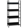 vidaXL 4-Layer Book Shelf Black 60x27.6x124.5 cm Engineered Wood