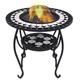 vidaXL Mosaic Fire Pit Table Black and White 68 cm Ceramic