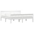 vidaXL Bed Frame White Solid Pinewood 180x200 cm Super King