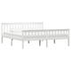 vidaXL Bed Frame White Solid Pinewood 180x200 cm Super King