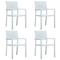 vidaXL Garden Chairs 4 pcs White Plastic Rattan Look