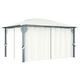 vidaXL Gazebo with Curtain 400 x 300 cm Cream Aluminium