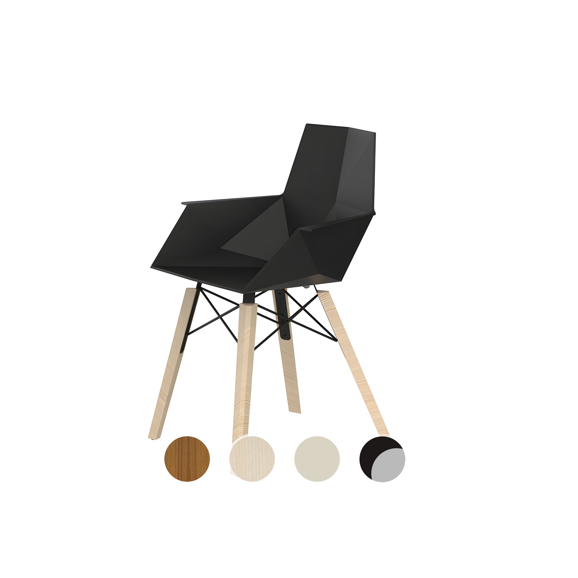 Vondom »FAZ Wood« Armlehnstuhl Basic Matt / Ecru / Eschenholz dunkel