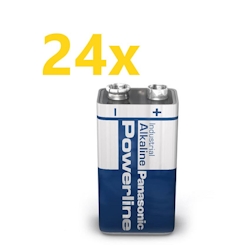 24x Panasonic 6LR61 Powerline 9V-Block E-Block Alkaline Industrial Rauchmelder Image