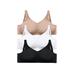 Plus Size Women's 3-Pack Front-Close Cotton Wireless Bra by Comfort Choice in Basic Assorted (Size 52 G)