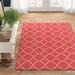 Red/White 132 x 96 W in Area Rug - Winston Porter Kramer Geometric Handwoven Wool Bright Red/Ivory Area Rug Wool | 132 H x 96 W in | Wayfair