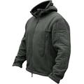 TACVASEN Warm US Military Men's Fleece Jacket Zip Hoodies Snow Ski Coat Grey