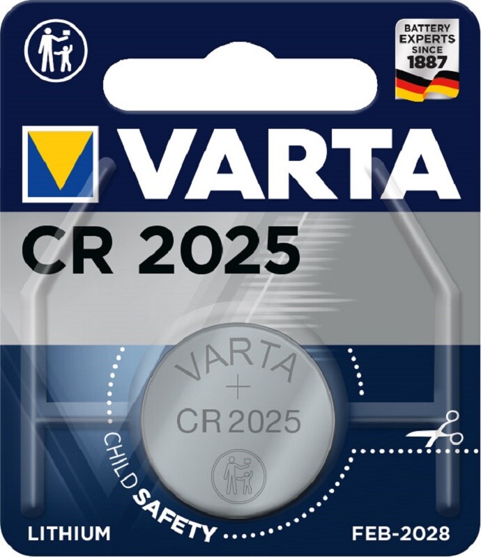 50 x VARTA CR 2025 Lithium-Knopfzelle 3V 1er Blister Image