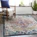 Corrimal 7'10" Square Traditional Aqua/Burgundy/Off White/Yellow/Ink Blue/Slate/Teal/Slate Blue Area Rug - Hauteloom