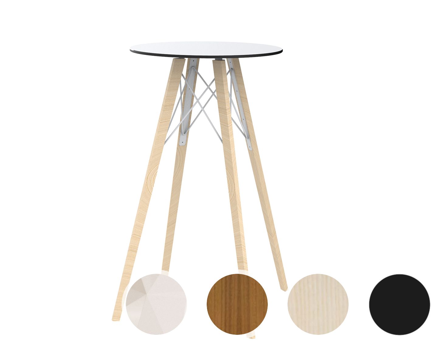 Vondom »FAZ Wood« Bartisch 60x105 cm / White / Eschenholz dunkel