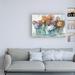 August Grove® Fall Hydrangeas in Glass Jar Crop by Carol Rowan - Wrapped Canvas Painting Print Canvas in White | 30 H x 47 W x 2 D in | Wayfair