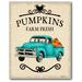August Grove® Fresh Pumpkins - Wrapped Canvas Textual Art Print Metal in Black/Blue | 40 H x 30 W x 1.5 D in | Wayfair