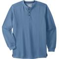 Men's Big & Tall Liberty Blues™ Easy-Care Ribbed Knit Henley by Liberty Blues in Varsity Blue (Size 2XL) Henley Shirt