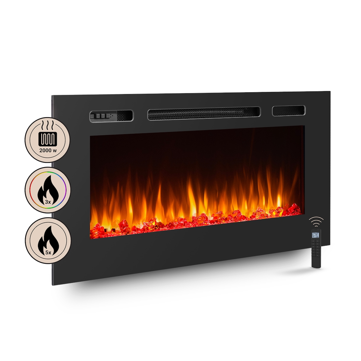 Elektrokamin BALDERIA Fiamma 40 - Elektrischer Einbaukamin - schwarz Image