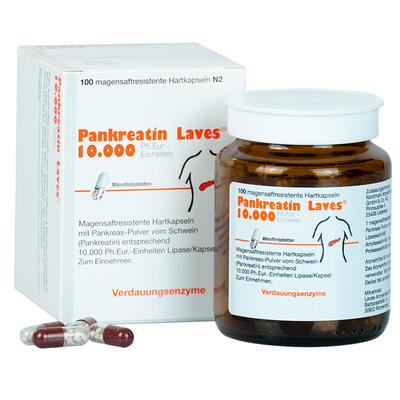 Pankreatin Laves 10.000 Ph.Eur.-Einh.msr.Hartkaps. 100 St Magensaftresistente Hartkapseln Image
