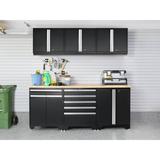 NewAge Products Pro Series 84.75" H x 156" W x 24" D Garage Storage Cabinet Set in Black | 84.75 H x 156 W x 24 D in | Wayfair 64135