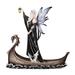 Trinx Gothic Fairy w/ Baby Dragon in Boat Holding Lantern Fantasy Decoration Resin in Black/White | 11.5 H x 11 W x 5 D in | Wayfair