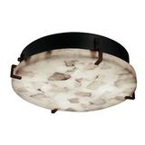 Wildon Home® Zambom Alabaster Rocks 2 Light Flush Mount/Wall Sconce, Crystal in Brown | 4 H x 12.5 W x 12.5 D in | Wayfair