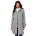 Plus Size Women's Plush Fleece Jacket by Roaman's in Medium Heather Grey (Size M) Soft Coat